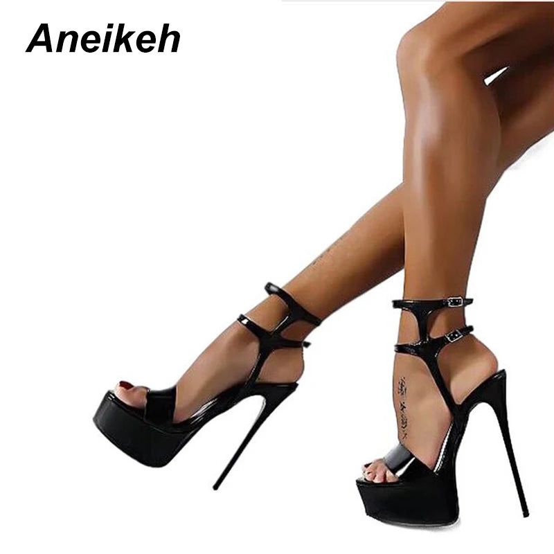 Aneikeh Sexy Sandals (16CM High Platform Heels)