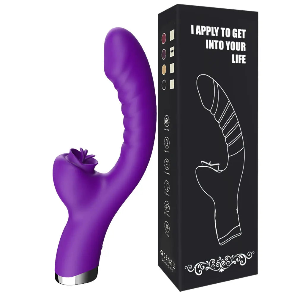 Tongue Licking Vibrator 2 In 1