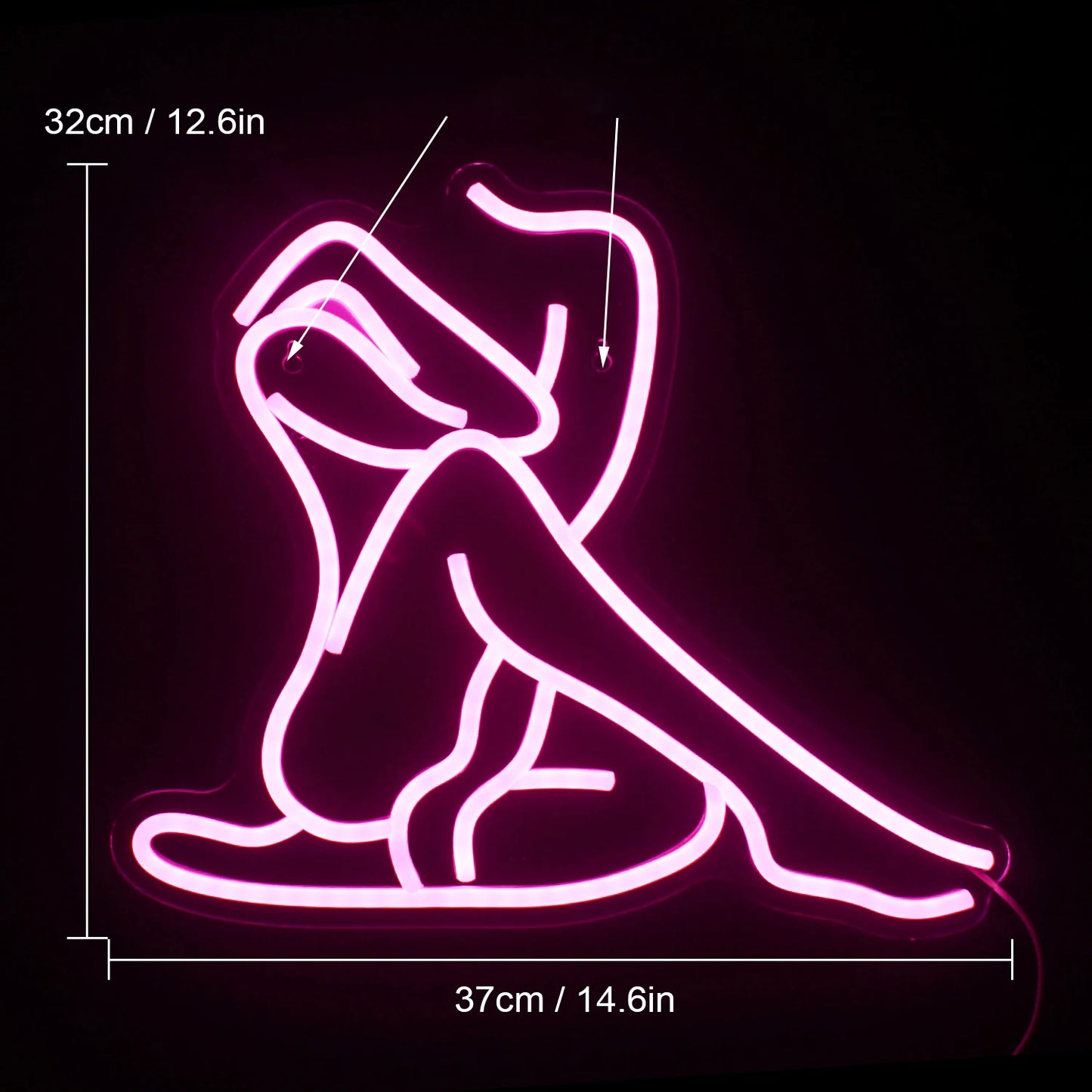 Yoga Lady Sexy Woman Body Neon Signs Pink LED Light Home Boy Girl Bedroom Party Bar Night Club Room Neon Sign Bed Wall Decor