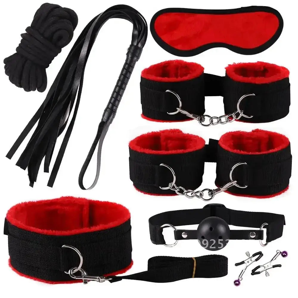 Adults Sex Toys For Women Plush Sex Bondage Set Handcuffs Ankle Fluffy Restraints Erotic Toys Couple