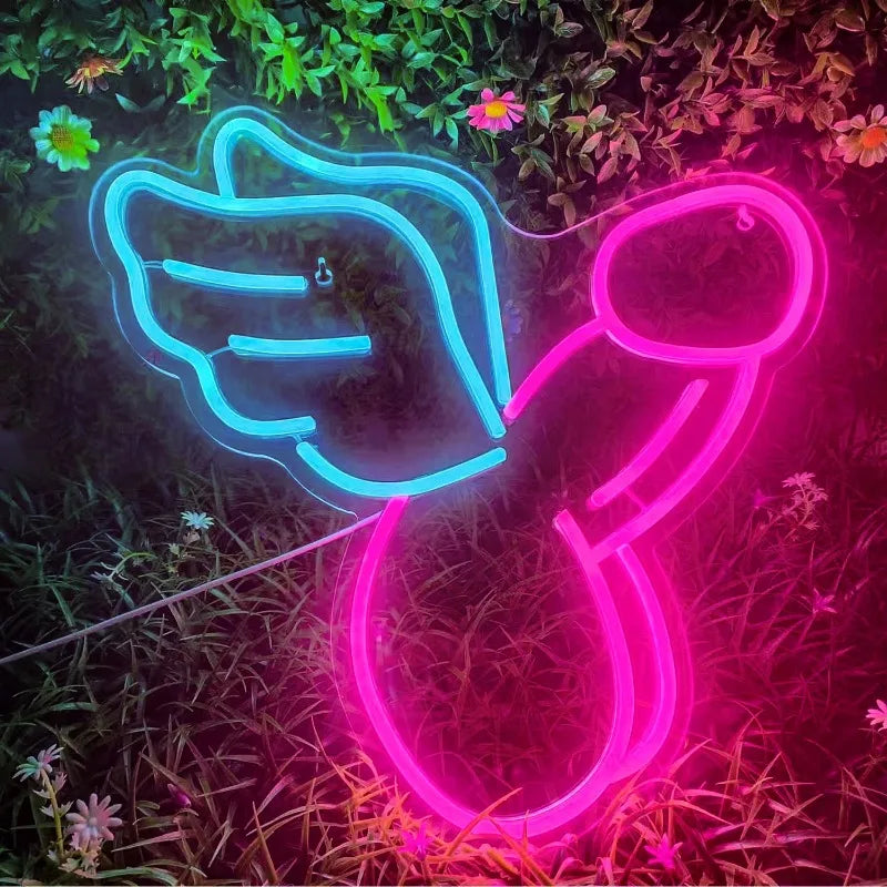 Ineonlife Sexy Man Dick Ball Symbol Neon Sign Led Lights Bedroom Personalized Anime Room Taste Male Genital Organ ART Wall Decor
