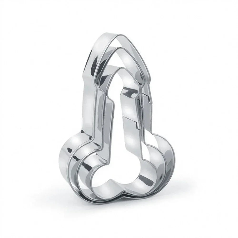 3Pcs/Set 3D Stainless Steel Penis Shape Cookies Cake Fondant Moulds