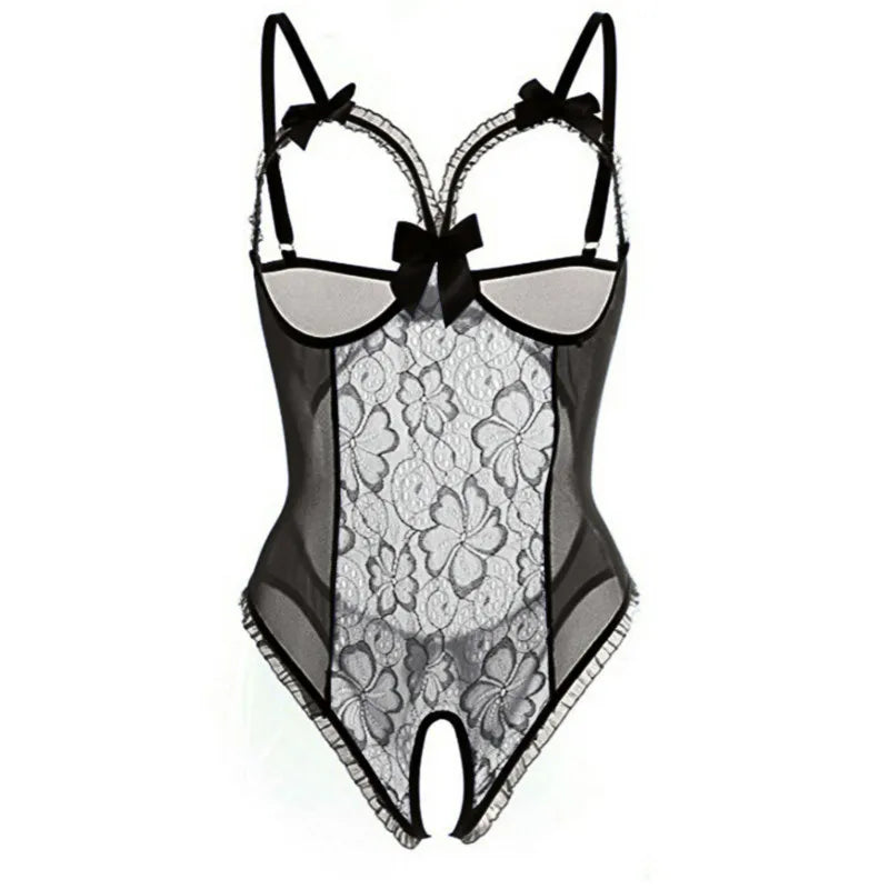 0025 Plus Size XL 2XL 3XL Open Bra open Crotch bodysuit Women hot Lace Sexy Lingerie Hot Babydoll Dress Erotic underwear Costumes