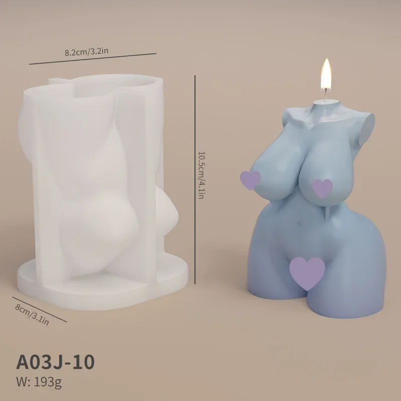 Human Body Shaped (Female or Male) Silicone Aroma Candle Moulds