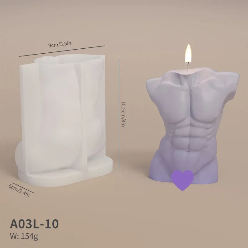 Human Body Shaped (Female or Male) Silicone Aroma Candle Moulds