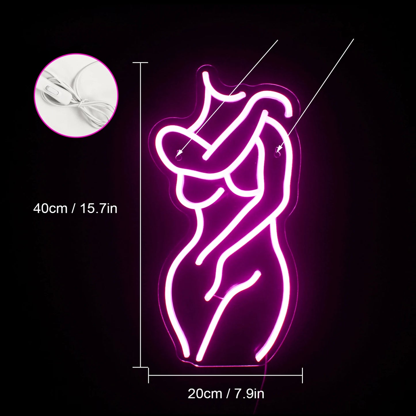 Woman Body Sexy Lady Neon Signs Pink LED Light Home Boy Girl Bedroom Party Bar Night Club Room Shop Neon Sign Bed Wall Decor