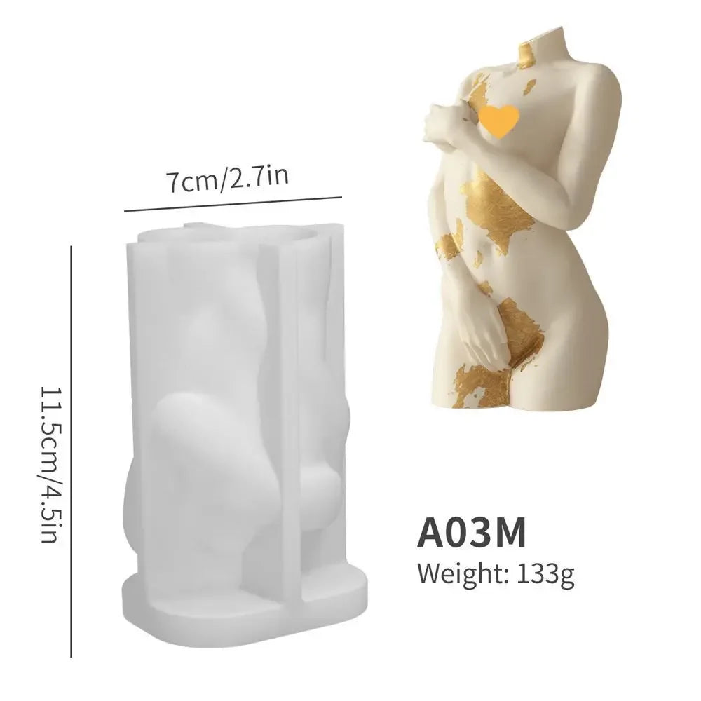 Human Body Shaped (Female or Male) Silicone Aroma Candle Moulds