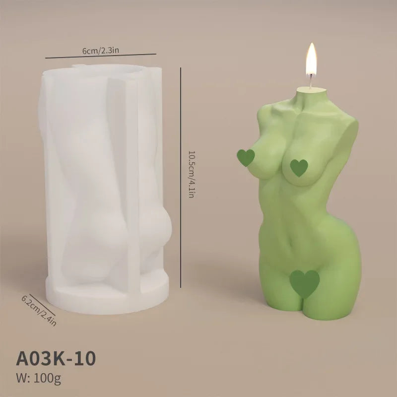 Human Body Shaped (Female or Male) Silicone Aroma Candle Moulds