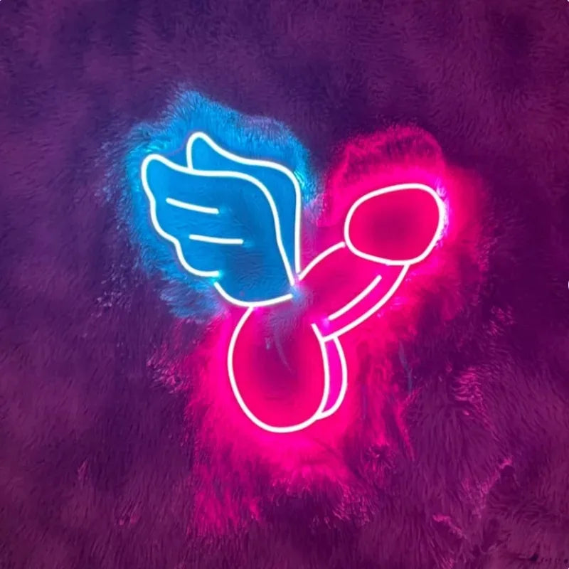 Ineonlife Sexy Man Dick Ball Symbol Neon Sign Led Lights Bedroom Personalized Anime Room Taste Male Genital Organ ART Wall Decor