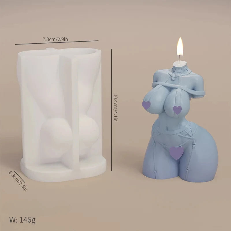 Human Body Shaped (Female or Male) Silicone Aroma Candle Moulds