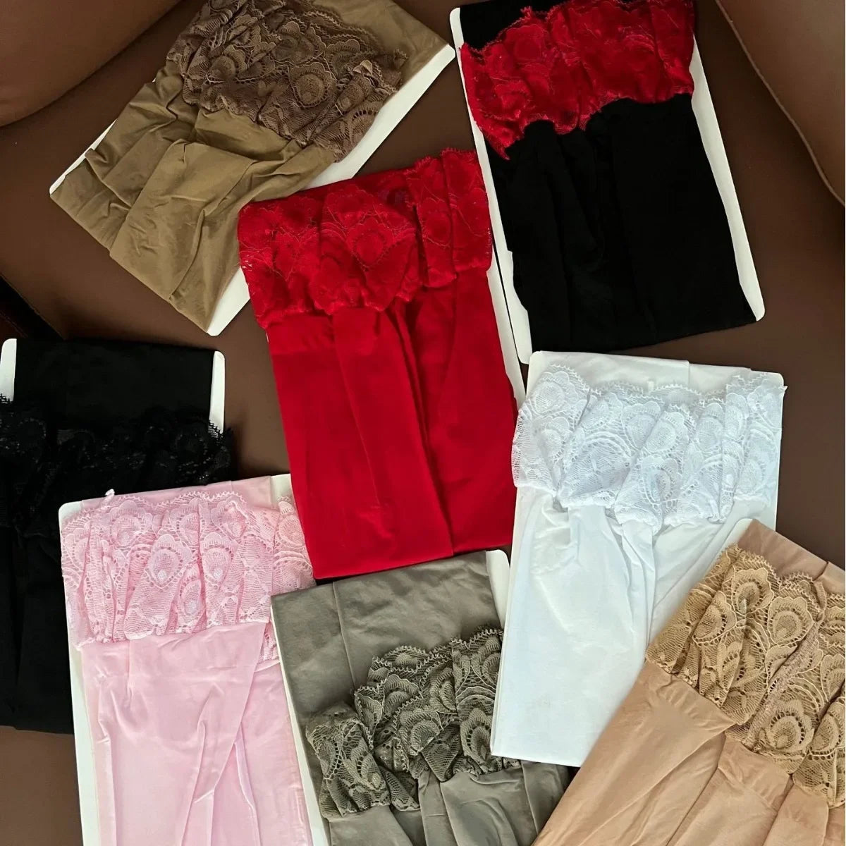 Anti-slip Trimmed Knee-length Stockings For Women