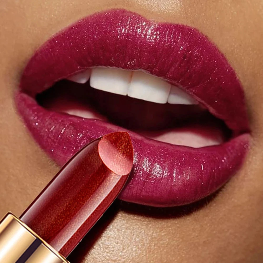 Gold shiny lipstick, pearl moisturizing lipstick 9 colors available