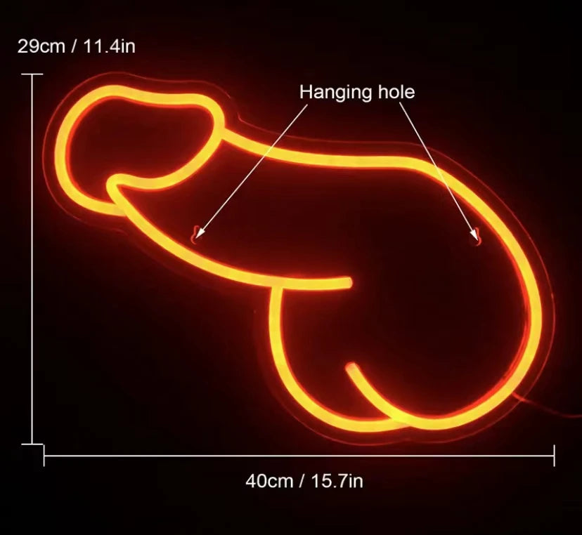 Ineonlife Sexy Man Dick Ball Symbol Neon Sign Led Lights Bedroom Personalized Anime Room Taste Male Genital Organ ART Wall Decor