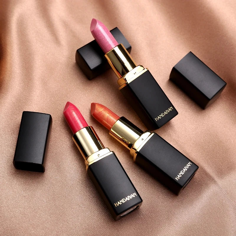 Gold shiny lipstick, pearl moisturizing lipstick 9 colors available