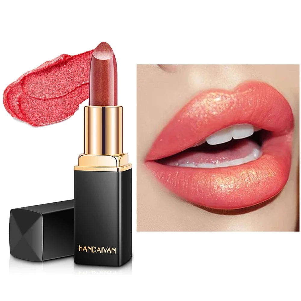 Gold shiny lipstick, pearl moisturizing lipstick 9 colors available