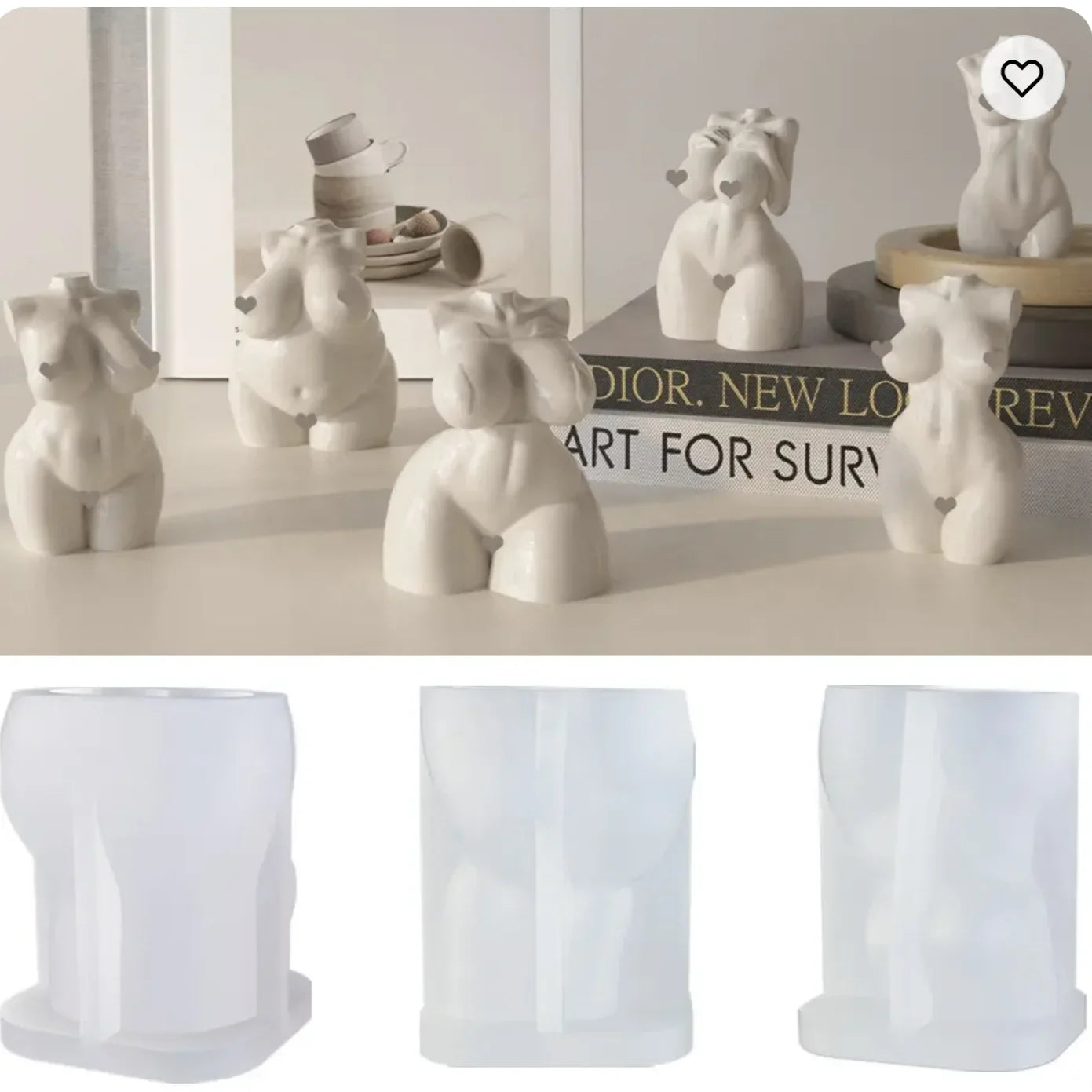 Human Body Shaped (Female or Male) Silicone Aroma Candle Moulds