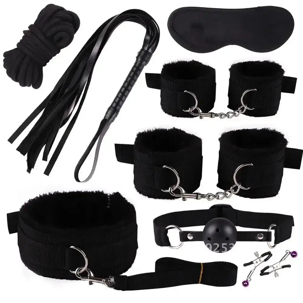 Adults Sex Toys For Women Plush Sex Bondage Set Handcuffs Ankle Fluffy Restraints Erotic Toys Couple