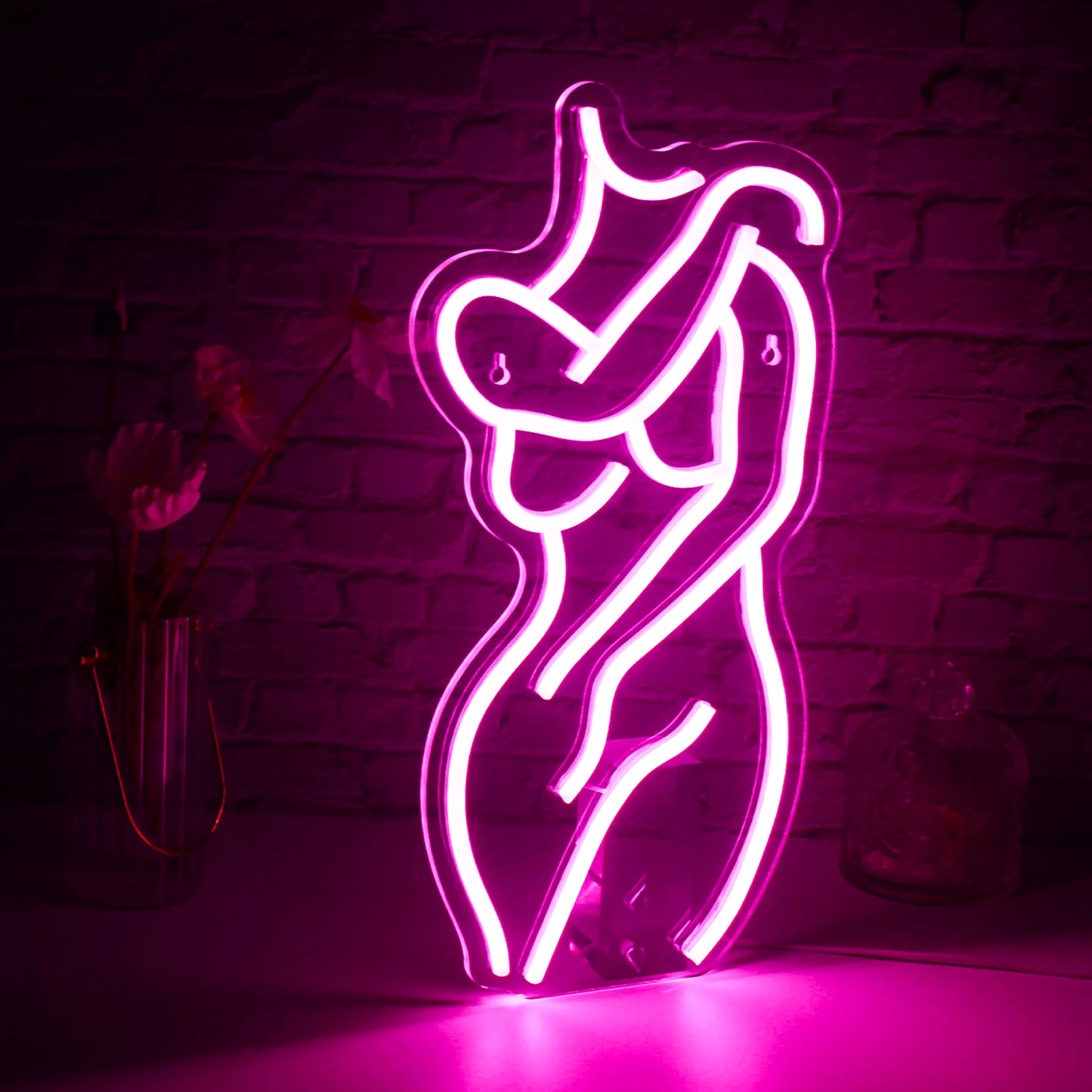 Woman Body Sexy Lady Neon Signs Pink LED Light Home Boy Girl Bedroom Party Bar Night Club Room Shop Neon Sign Bed Wall Decor