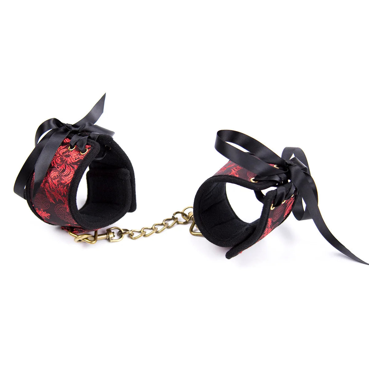 Tails Whip Adjust Classical Chinoiserie Embroidery Collar Elegant Ribbon BDSM Bondage HandCuffs Foot Cuff Erotic Toys For Women