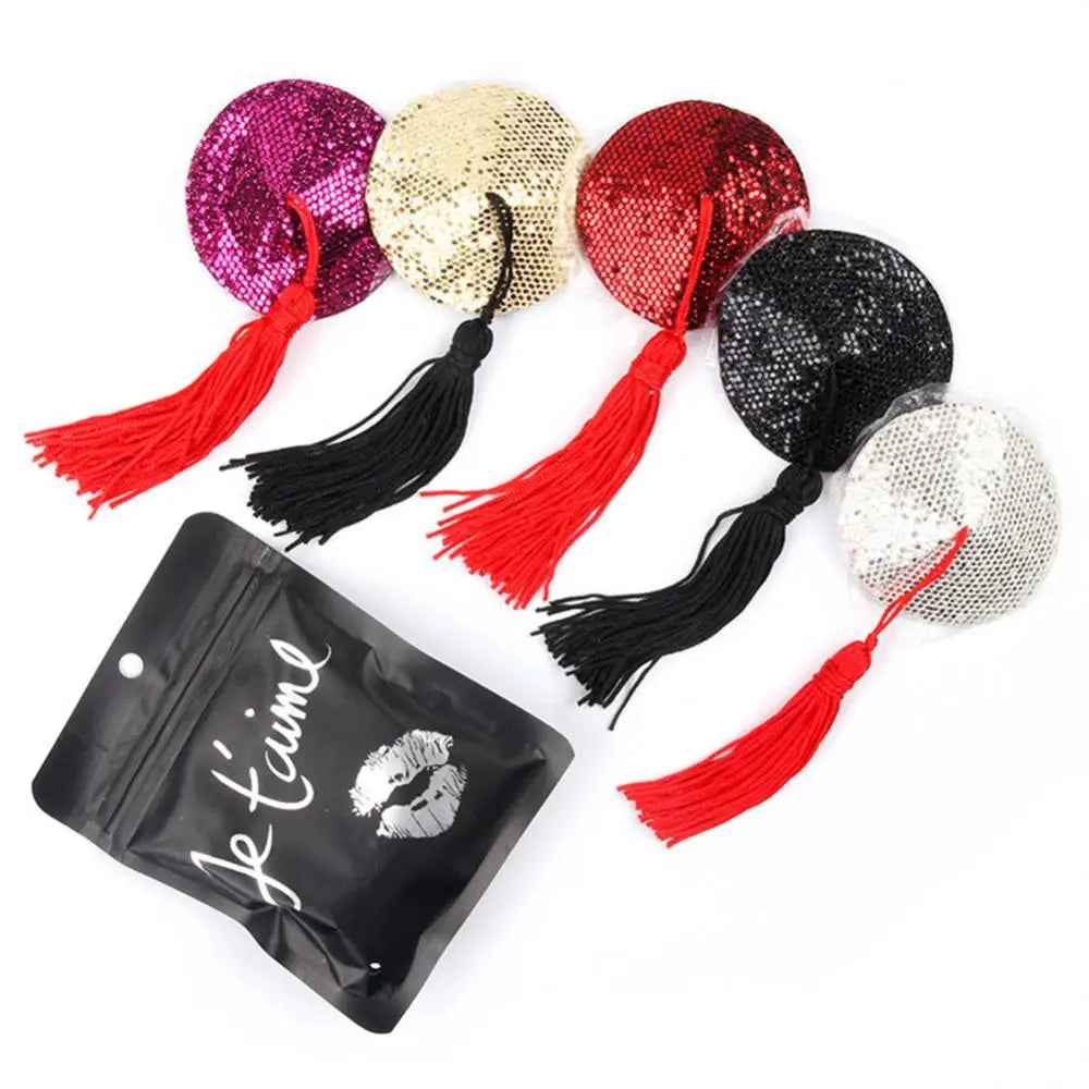 Nipple Stickers Push Up Sequin Chest Patch Intimates Accessories Breast Pasties Stickers Sexy Round Nipple Covers For Women