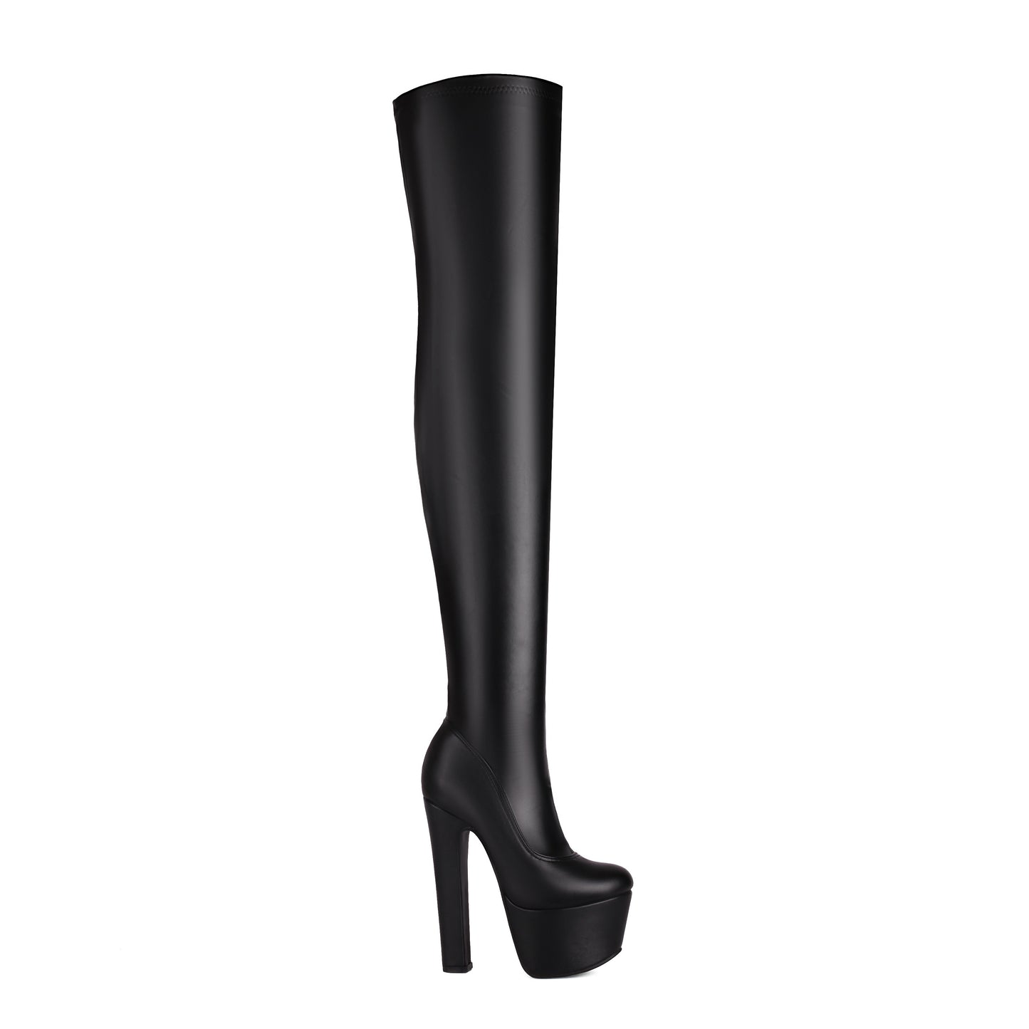 Chic Over-the-Knee Women's Boots - Stretchy Microfiber, Side Zipper, Block Heel, Fashionable Party & Nightclub Style, Sizes 6-12