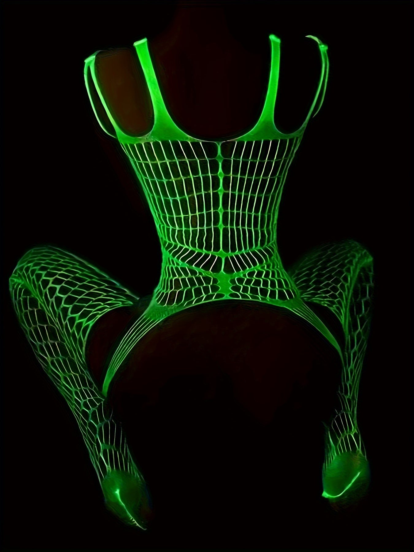 Hot Fishnet Luminous Bodystocking, Hollow Out Bodystocking, Women's Sexy Lingerie & Underwear