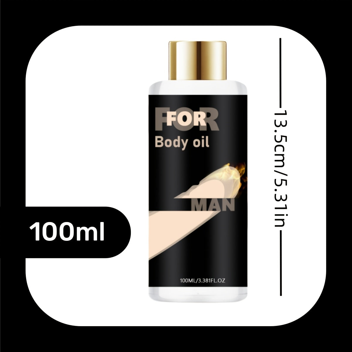 Men's Long-Lasting Moisturizing Body Oil - Safe & Gentle Formula with Ginseng, Aloe Vera, Glycerin - Ideal for Toys & Adult Play - Massage Enhancing