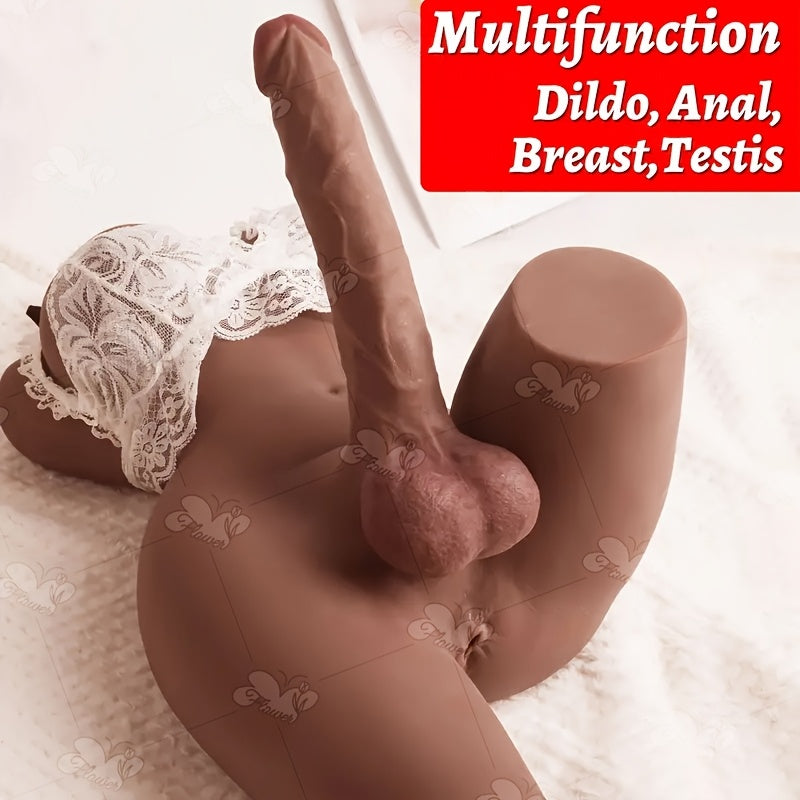 Couples' Companion, Realistic Transgender Sex Doll with Lifelike Torso, Breasts & Anal - Soft TPE Material, No Battery Needed - Perfect for Couples' Pleasure
