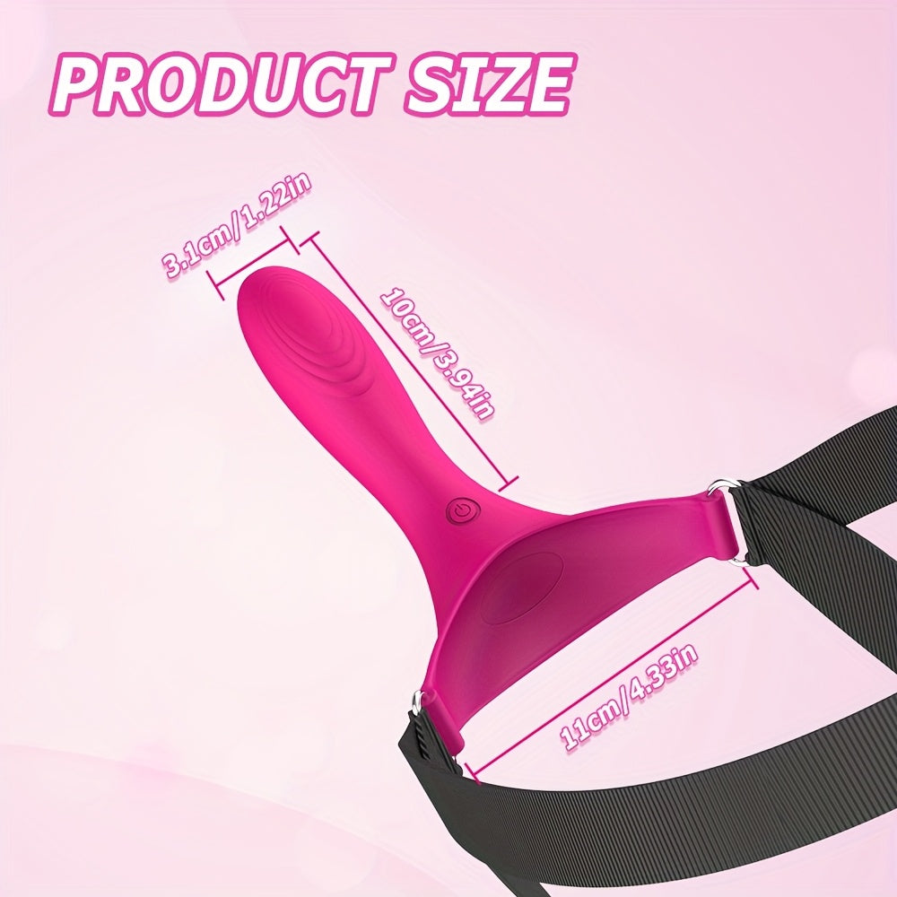 Rechargeable USB Powered Wearable Face Vibrator for Women, 10 Modes G-Spot Stimulation, Infrared Sensor Chin Harness Dildo with Lithium Battery for Couples