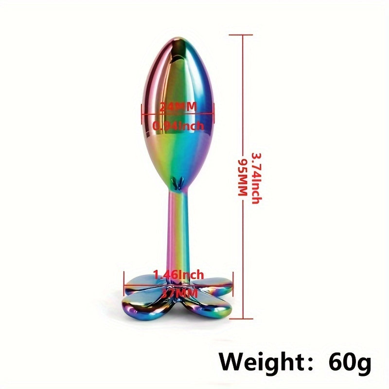 1pc Colorful Metal Anal Beads Butt Plug Small Anal plug Four Leaf Cover Rose Rainbow Gun Anal Sex Toy For Men Women