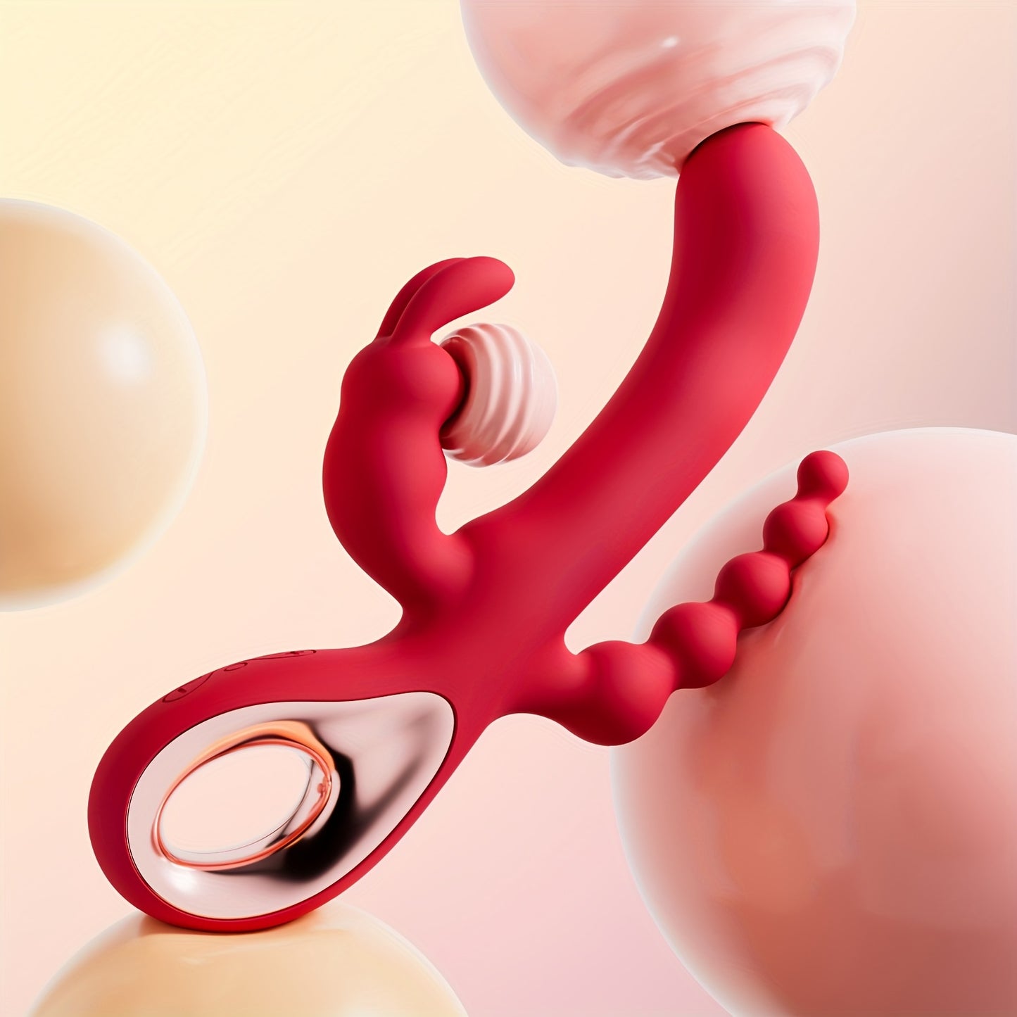 0015 3 In 1 Rabbit Vibrator G-Spot Clitoral Anal Dildo For Women, Double Motor Stimulation, 10 Vibration Modes, Rechargeable, Quiet, Adult Sex Toy For Solo Or Couples Female Sex Toy 1pc