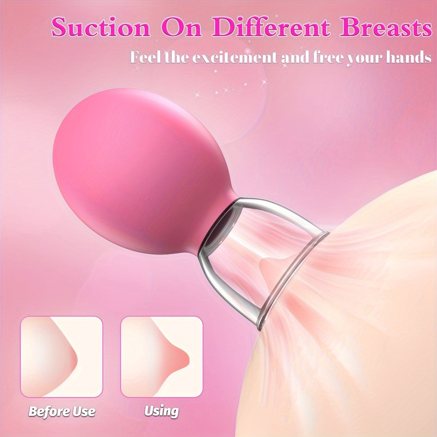 Pink Nipple Toy Female Sex Toy-BDSM Beginner Toy Nipple Sucker 2pcs Set, Mini Nipple Stimulation Female Adult Toy -Nipple Stimulation Toy-Couple toys Adult SM Sex toy