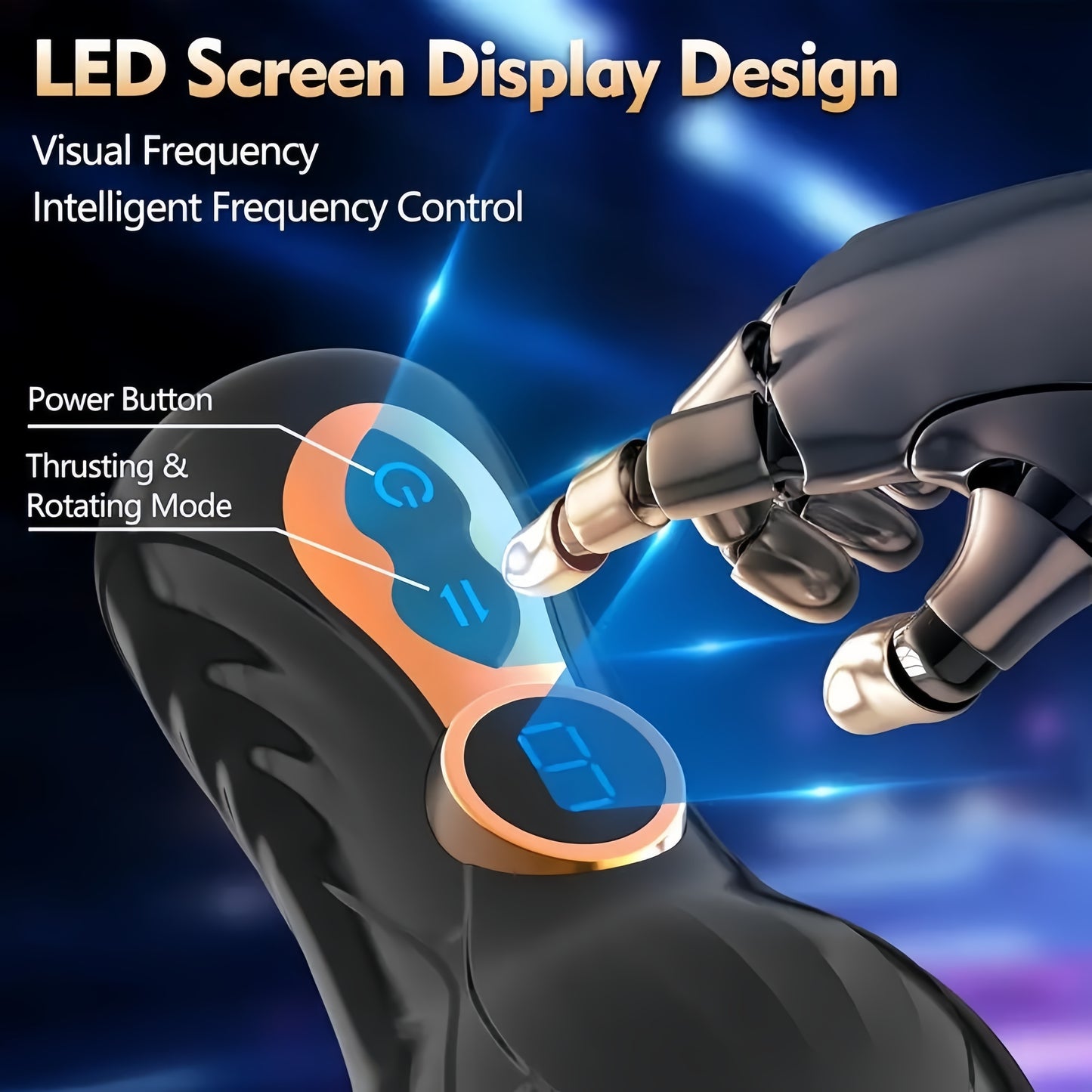 Automatic Male Masturbator - Adult Toy, 9 Thrusts & 9 Rotating Modes, LED Display Durable Silicone Cup for Stimulation, Transparent Design, with 650mAh Rechargeable Lithium Battery, Battery Po