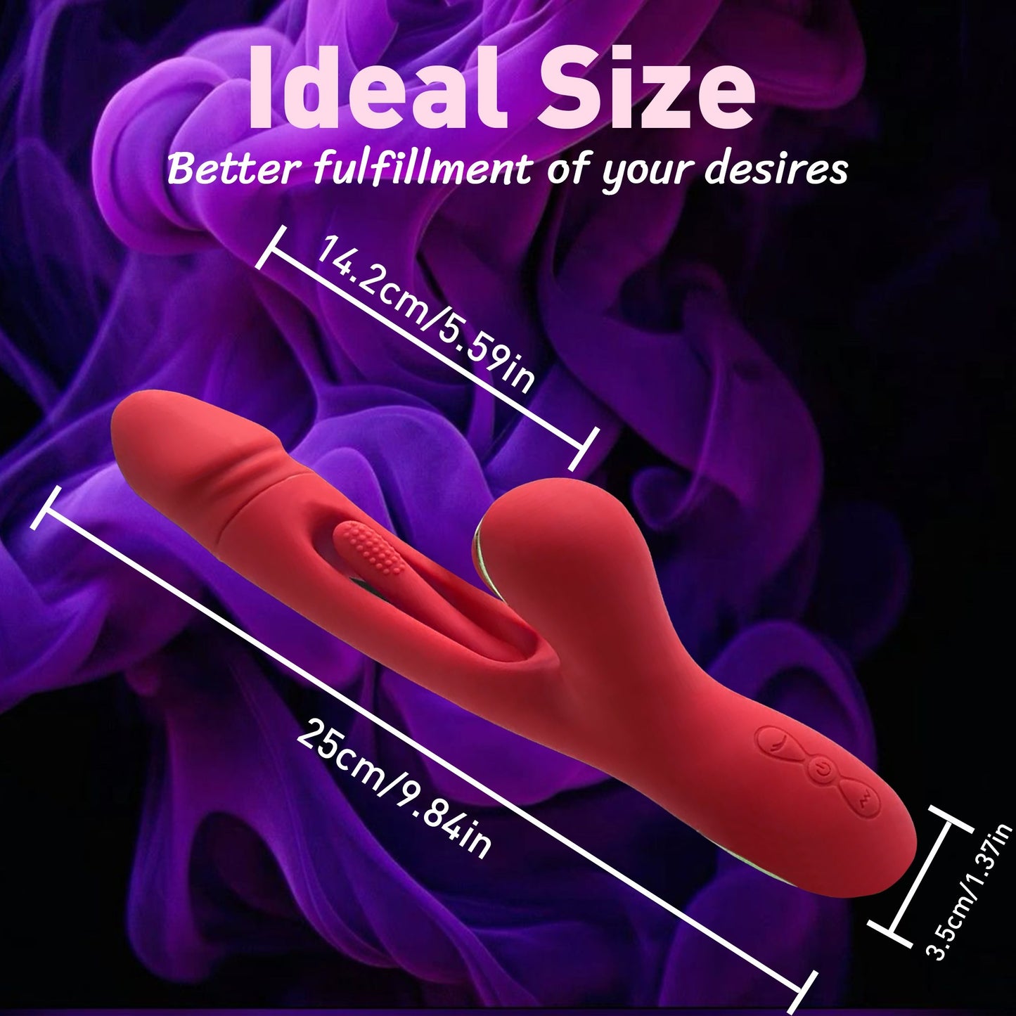 1pc 3-In-1 Rechargeable Clitoris Stimulation Dildo, G-Spot Vibrator with 14 Vibration Patterns, 7 Tongue Licking Flapping Modes, USB Powered Sensory Massage Toy for Men and Women, Ideal Date Night Gift - Adult Intimacy Play A