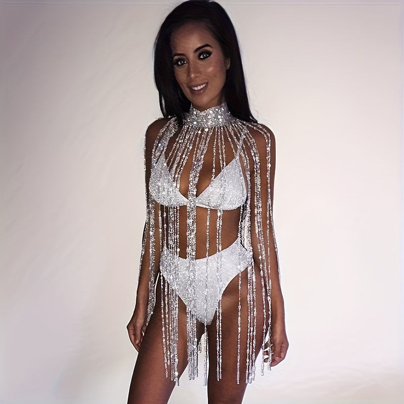 Glamorous Adjustable Rhinestone Body Chain - Eye-Catching Sparkle for Special Occasion 1pcs