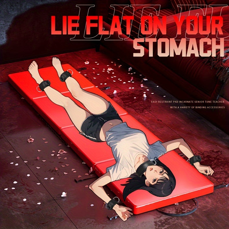 SM Folding Bed Black and Red Couple Bondage Props Portable Mat Sex Furniture