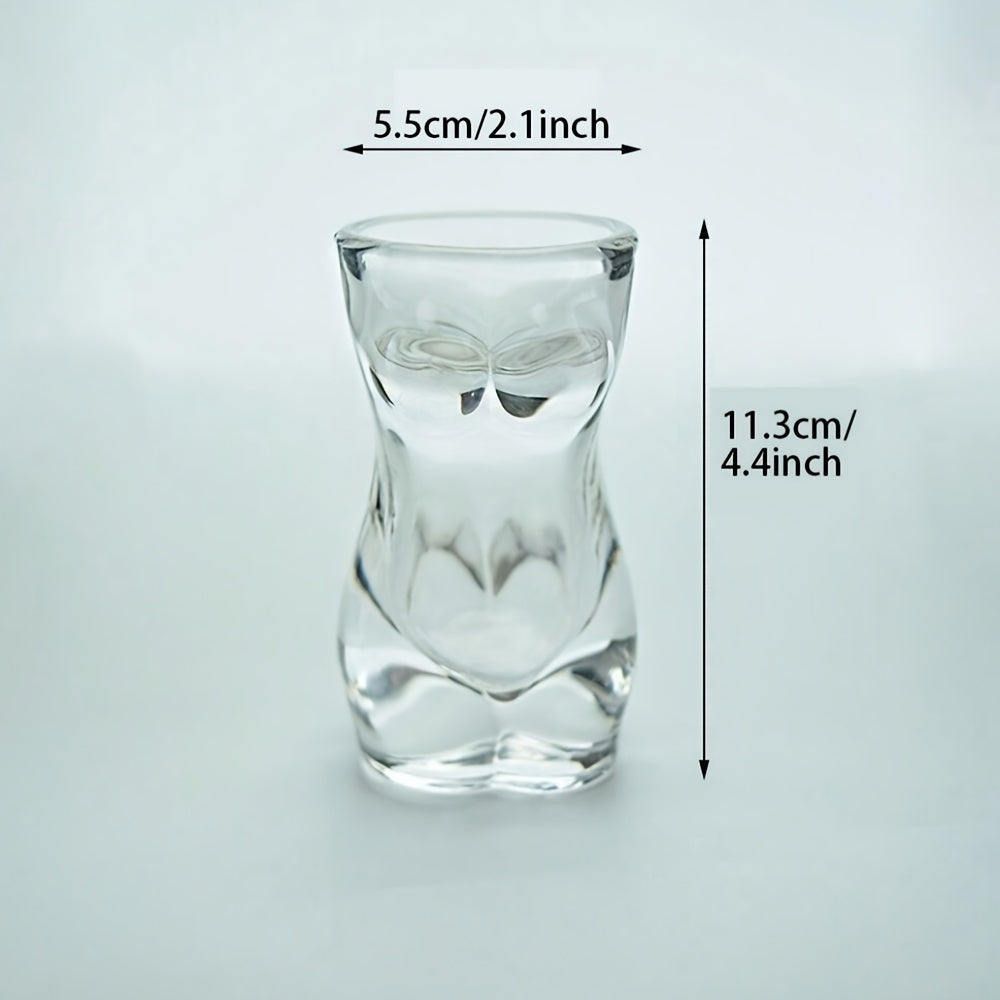 Elegant Stemmed Water Glasses, Reusable Multipurpose Crystal Clear Glassware, Handblown Human Body Shaped Wine Champagne Beverage Cups, Recyclable Material, Hand Wash Only