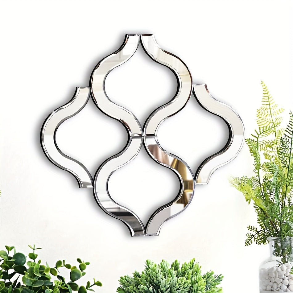 Elegant Wall Mirror with Glass Frame and Beveled Edges - Perfect for Living Room, Bedroom, or Entryway Decor