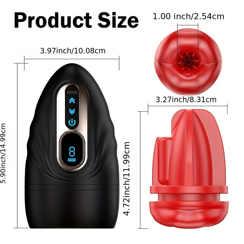 Male Sex Toys for Men Vibrator -Male Masturbator Penis Pump Trainer with 9 Frequency vibration & Smart heating mode, Mouth-Wrapped Penis Vibrator Adult Toys with Heating Rod, LCD, Pocket Pussy Stroker Adult Sex Toy & Games
