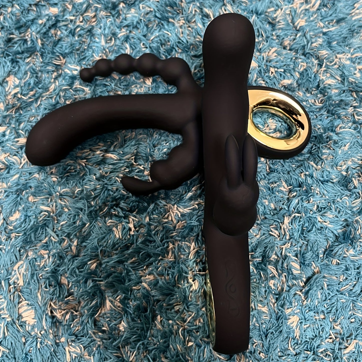 0015 3 In 1 Rabbit Vibrator G-Spot Clitoral Anal Dildo For Women, Double Motor Stimulation, 10 Vibration Modes, Rechargeable, Quiet, Adult Sex Toy For Solo Or Couples Female Sex Toy 1pc