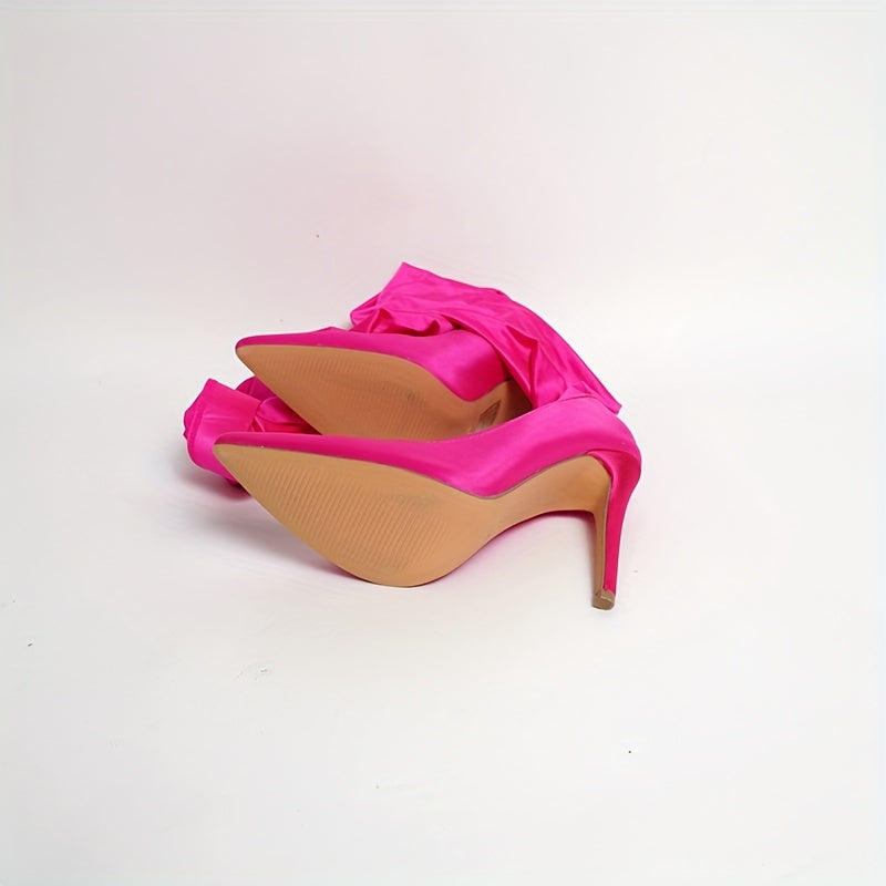 Chic Stiletto Heels - Sleek Glossy Slip-On Booties, Versatile Pointed Toe Elegance, Comfy & Durable for Day-to-Night Style