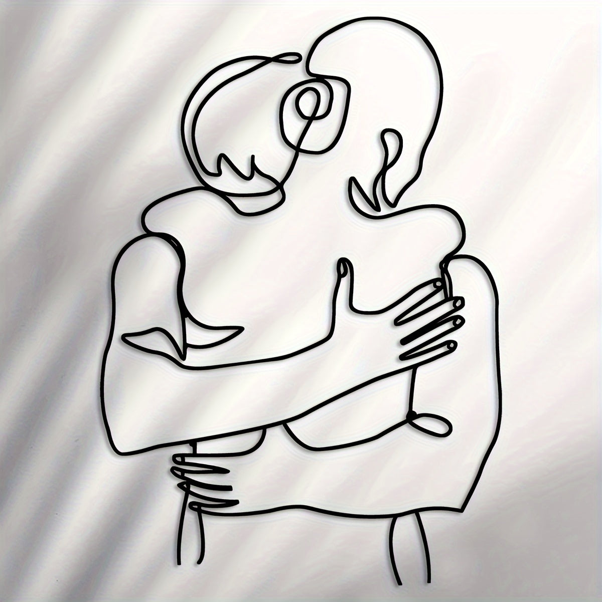 Romantic Hugging Couple Metal Wall Art, 27.94x39.88 cm - Minimalist Modern Home Decor, Perfect for Bedroom & Bathroom, Unique Housewarming or Christmas Gift