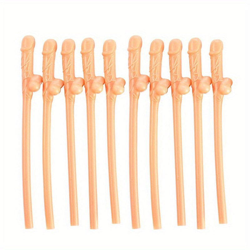 10pcs, Hen Party Brightly Coloured Willy Straws Adult Novelty Party Favors