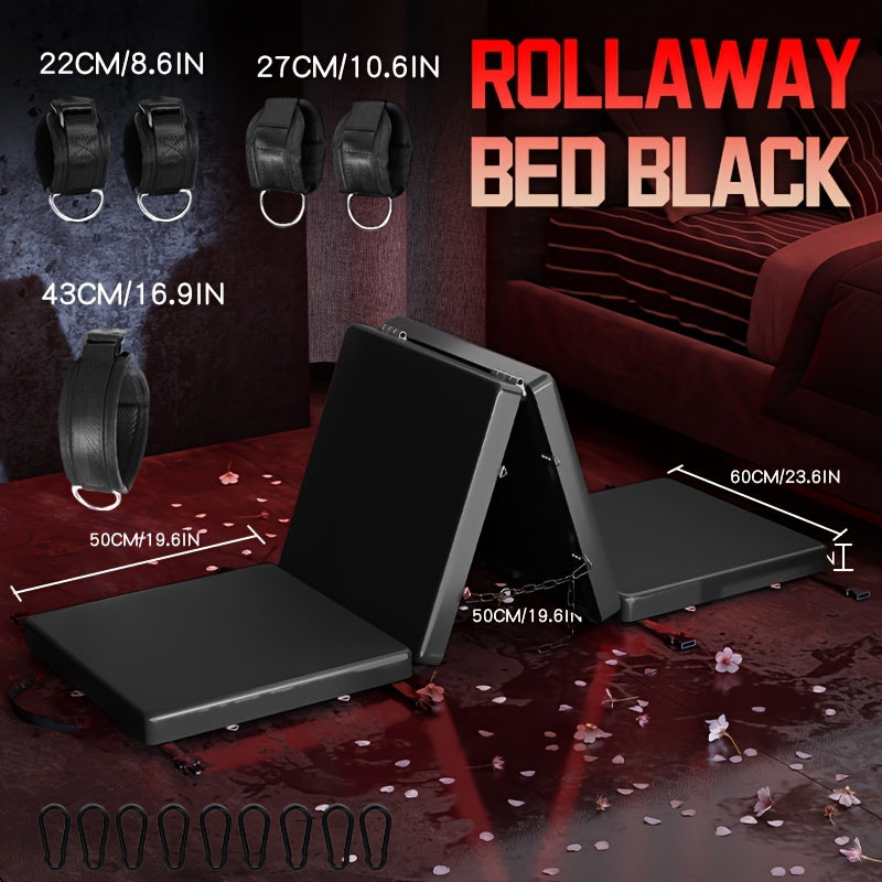 SM Folding Bed Black and Red Couple Bondage Props Portable Mat Sex Furniture