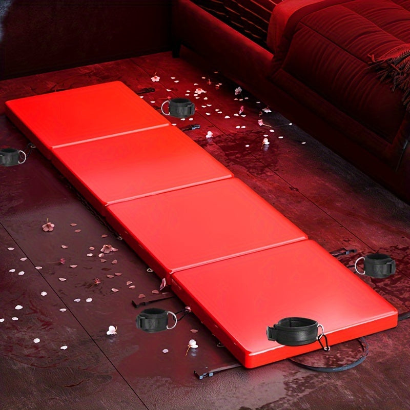 SM Folding Bed Black and Red Couple Bondage Props Portable Mat Sex Furniture