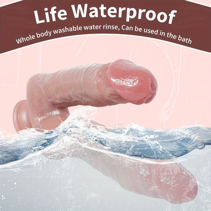 Realistic Double-Headed Liquid Silicone Dildo, Adult Sex Toy, Female Clitoral Toy, No Testicles Anus Dildo with 3D Veins and Suction Cups, Suitable for Multiple Uses, Suitable for Both Men and Women, Erotic Gift