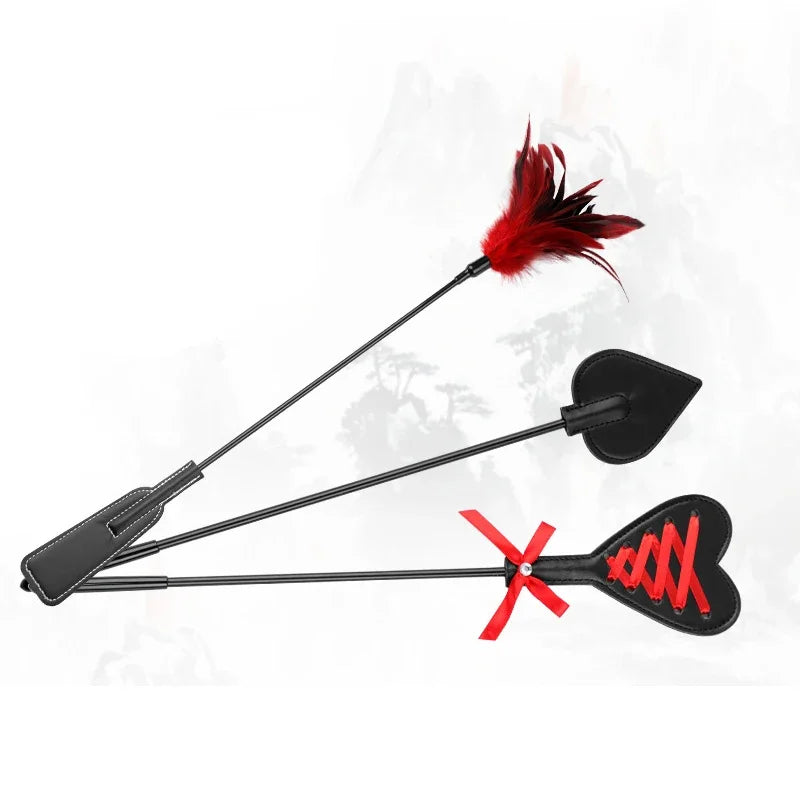 Feather Pu Leather Paddles for Horse Riding Training Games