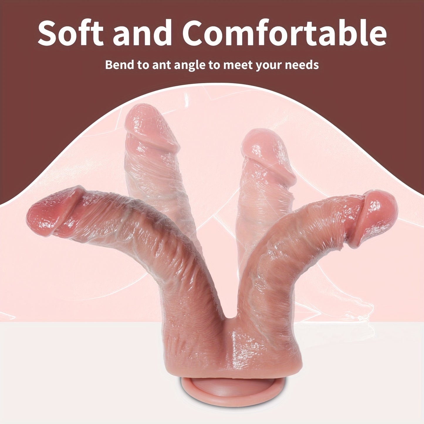 Realistic Double-Headed Liquid Silicone Dildo, Adult Sex Toy, Female Clitoral Toy, No Testicles Anus Dildo with 3D Veins and Suction Cups, Suitable for Multiple Uses, Suitable for Both Men and Women, Erotic Gift